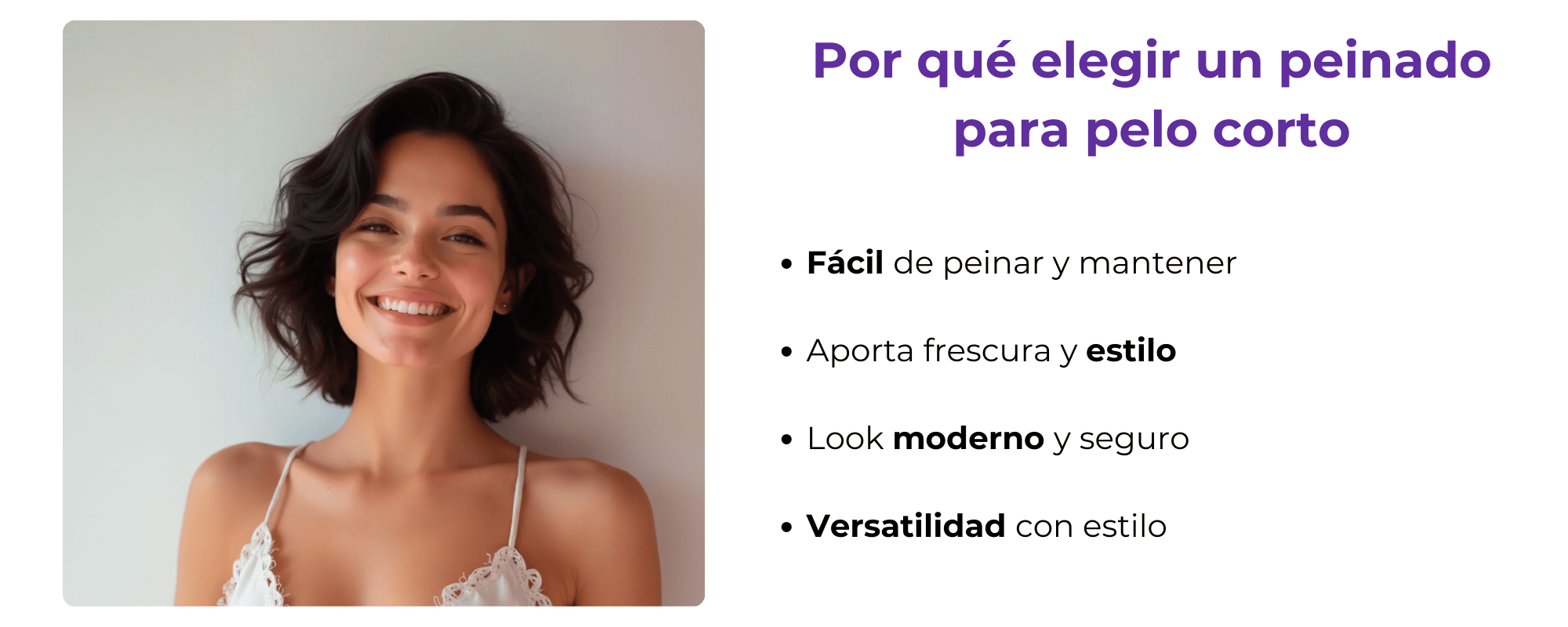 ventajas del pelo corto ilustradas